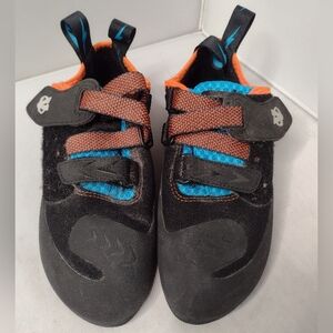 Evolv Mens Kronos Rock Climbing Shoes Unisex 40 M7.5 Black Orange Blue G